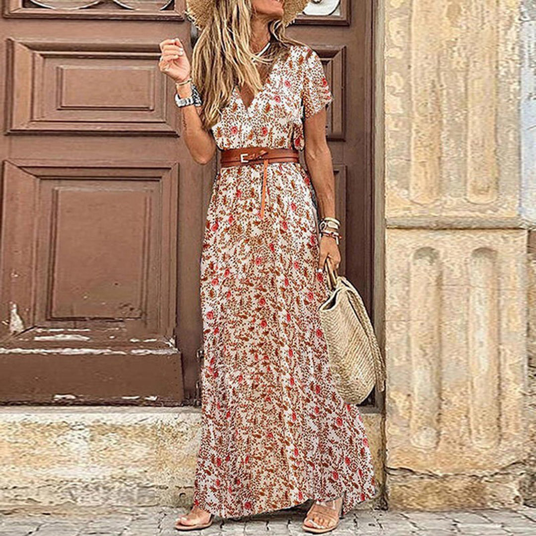 Liora - Maxi Ibiza Dress in Hippie Style + FREE Belt