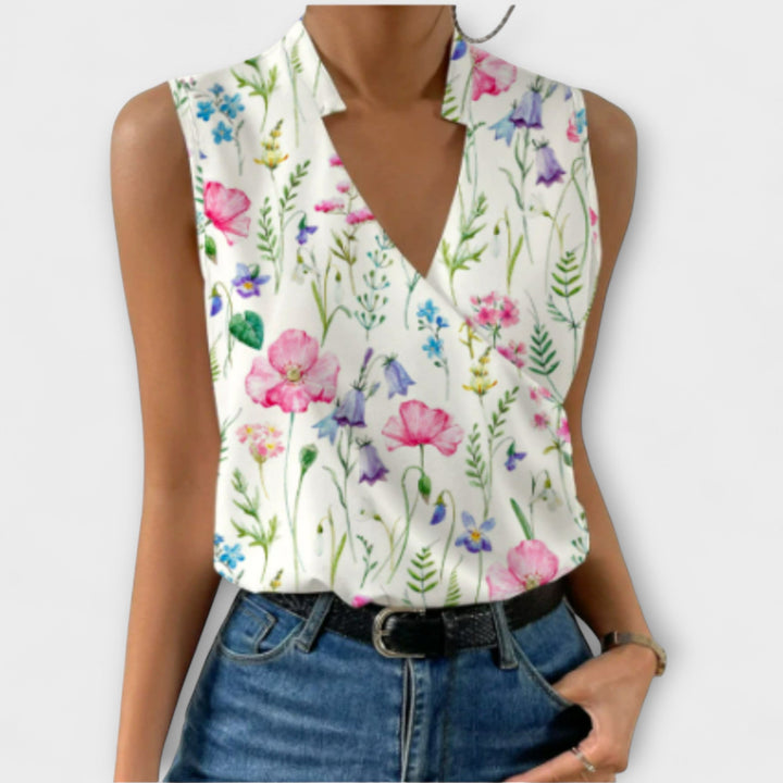 Soft Summer Top With V-Neck