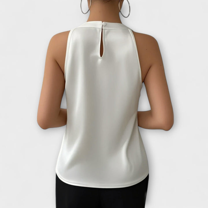 Skye - Stylish Satin Blouse with Off-Shoulder Design