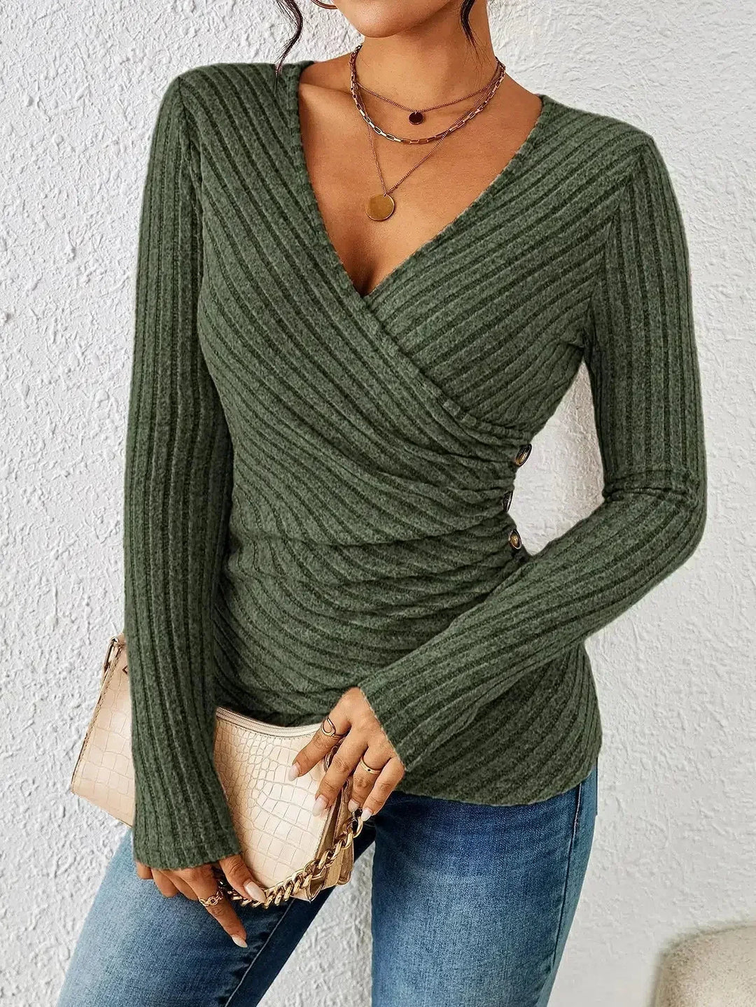 Terlia – Wrap Ribbed Top