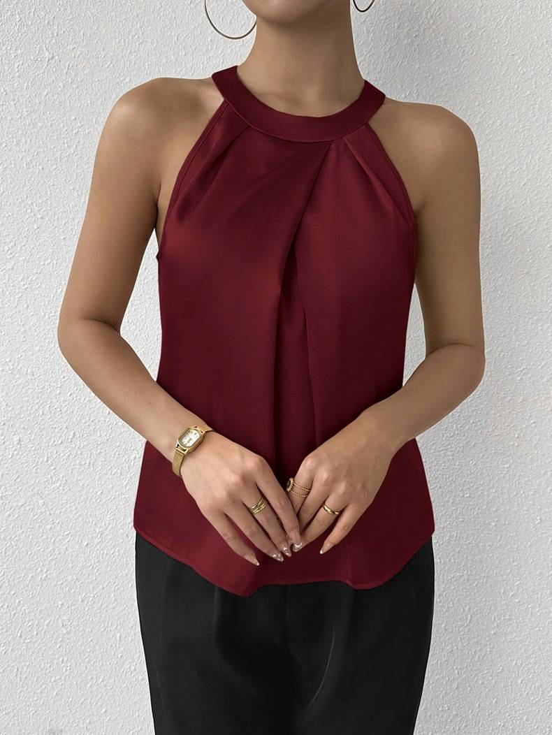 Skye - Stylish Satin Blouse with Off-Shoulder Design