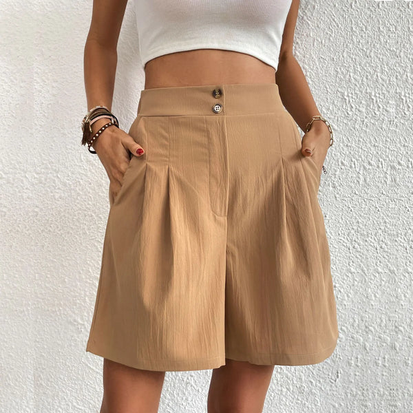 Jannika – Wide-Cut High-Waist Shorts with Pleats