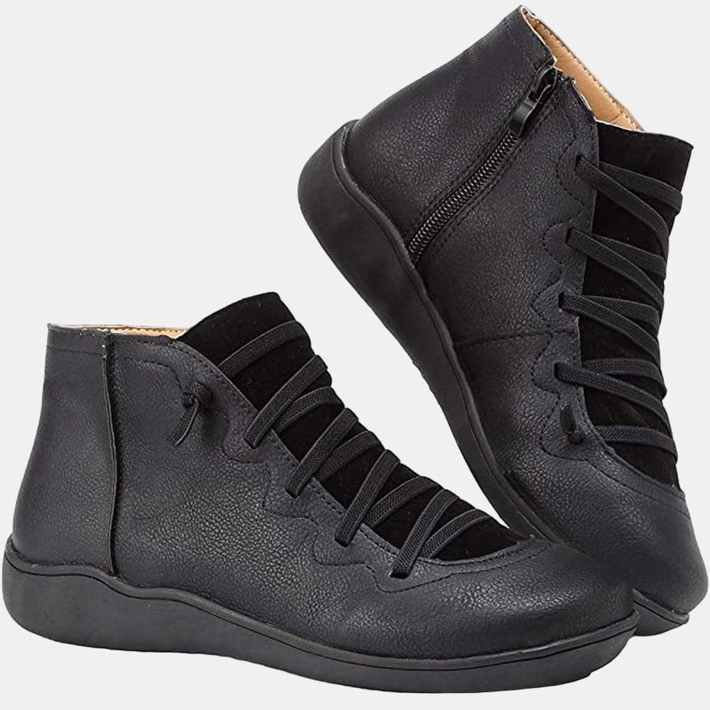 Avery - Block Heel Lace-up Boots