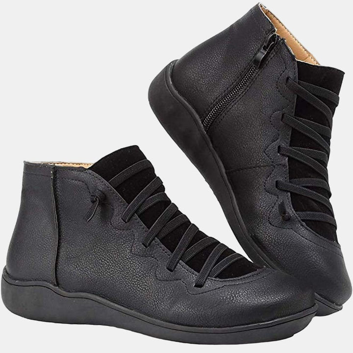 Avery - Block Heel Lace-up Boots