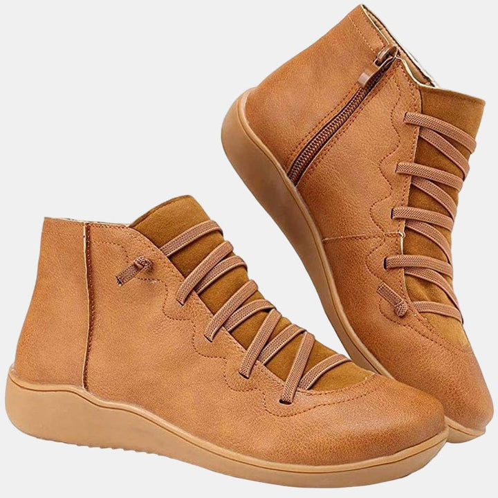 Avery - Block Heel Lace-up Boots