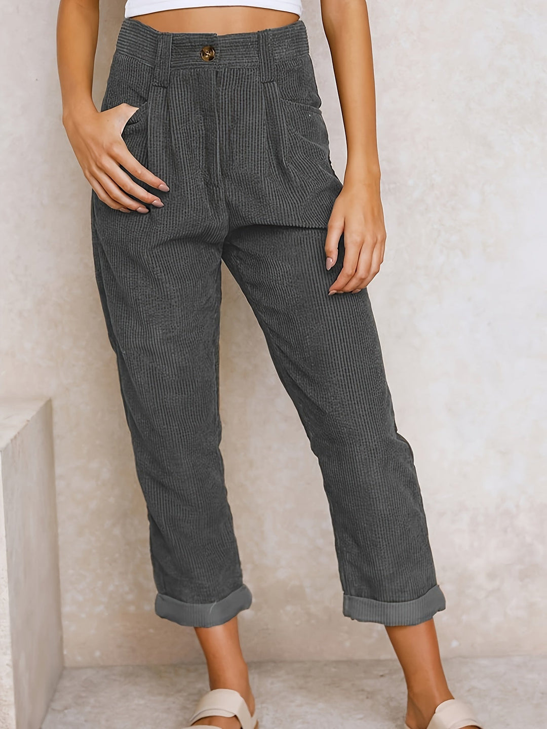 Marlene - Casual Women's High-Waisted Pants