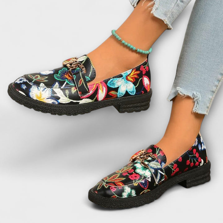 Berendina - Multicolored Loafers with Floral Pattern