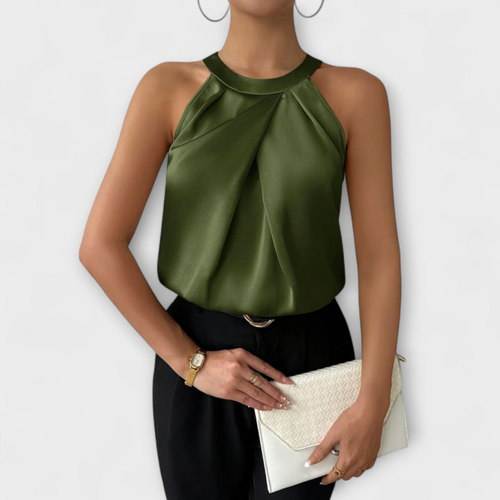 Skye - Stylish Satin Blouse with Off-Shoulder Design