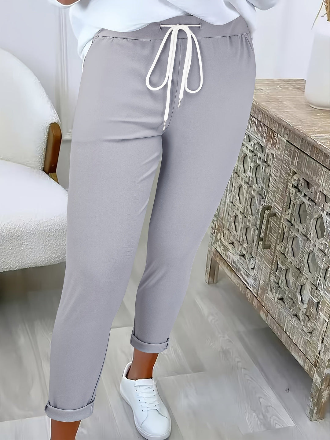 Abriana – Slim Fit Jogging Pants with Drawstring