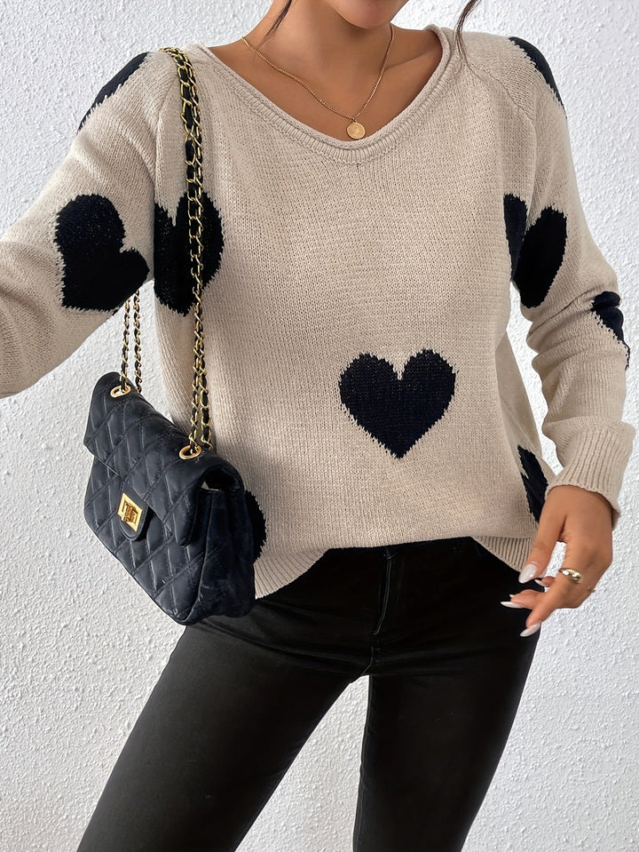 Leonie - Sweater with Heart Pattern