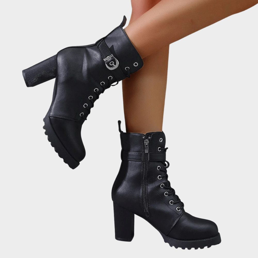 Evelyn - Round Toe Ankle Boots