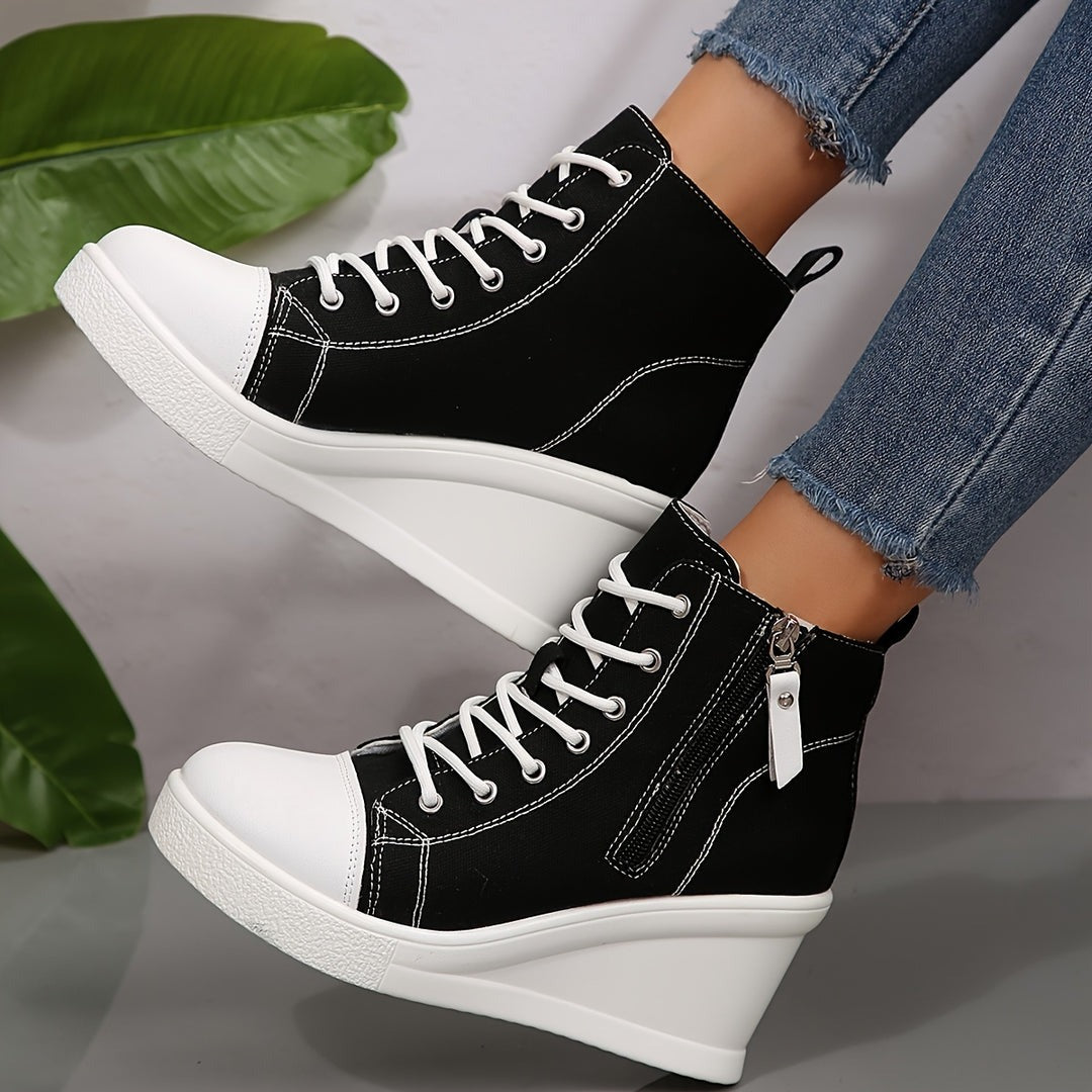 Anna - Wedge Sneakers in Canvas