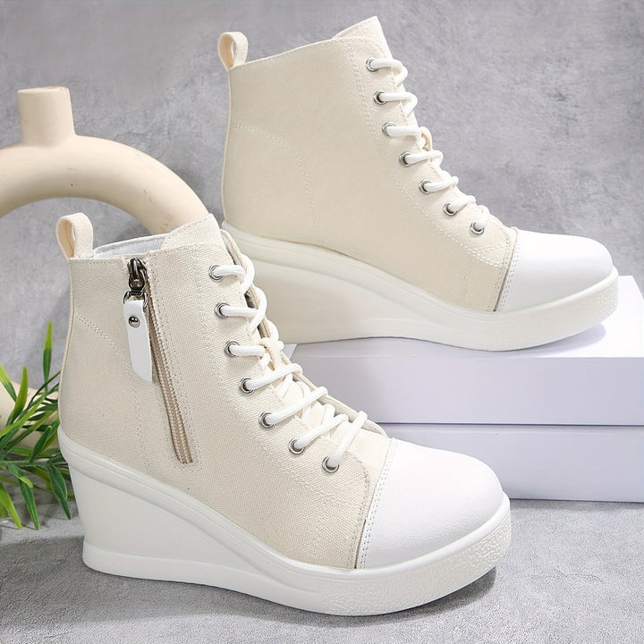 Anna - Wedge Sneakers in Canvas