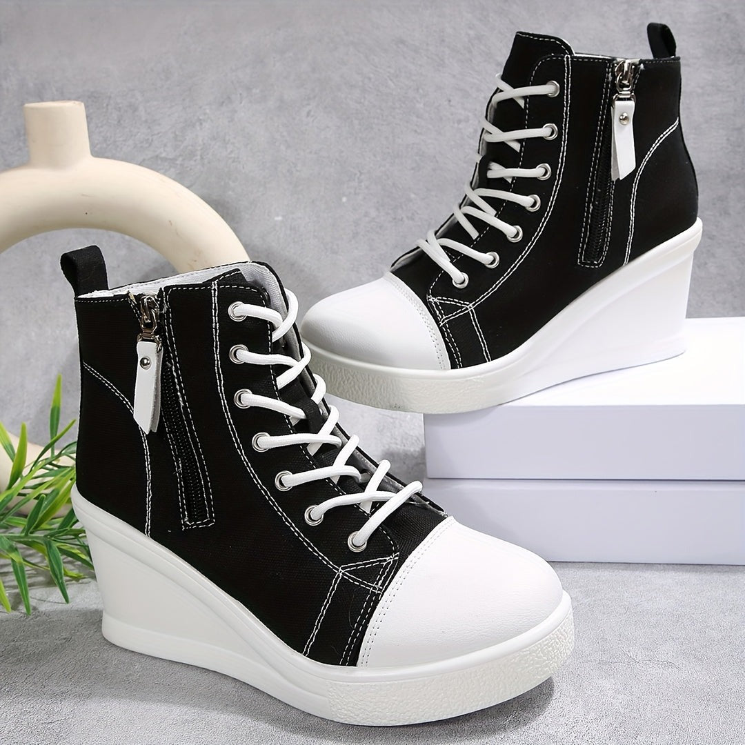 Anna - Wedge Sneakers in Canvas