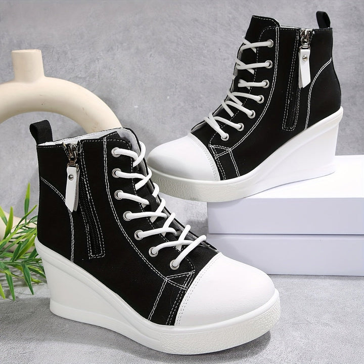Anna - Wedge Sneakers in Canvas