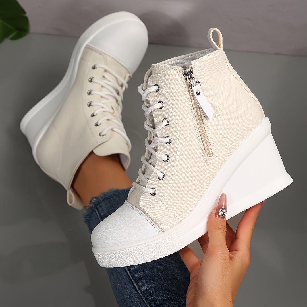 Anna - Wedge Sneakers in Canvas