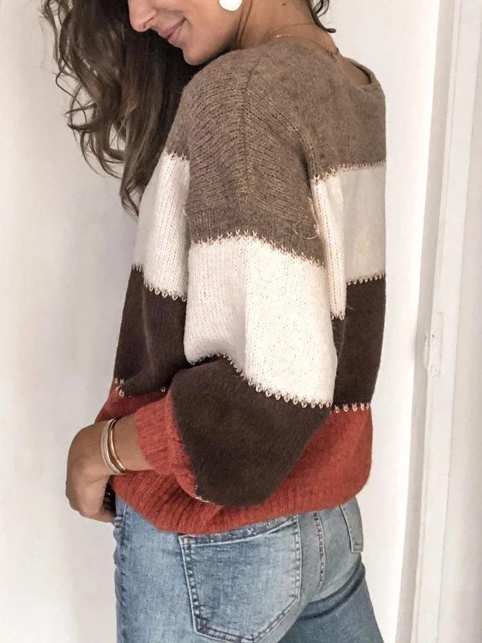 Sophie - Striped Colorblock Sweater
