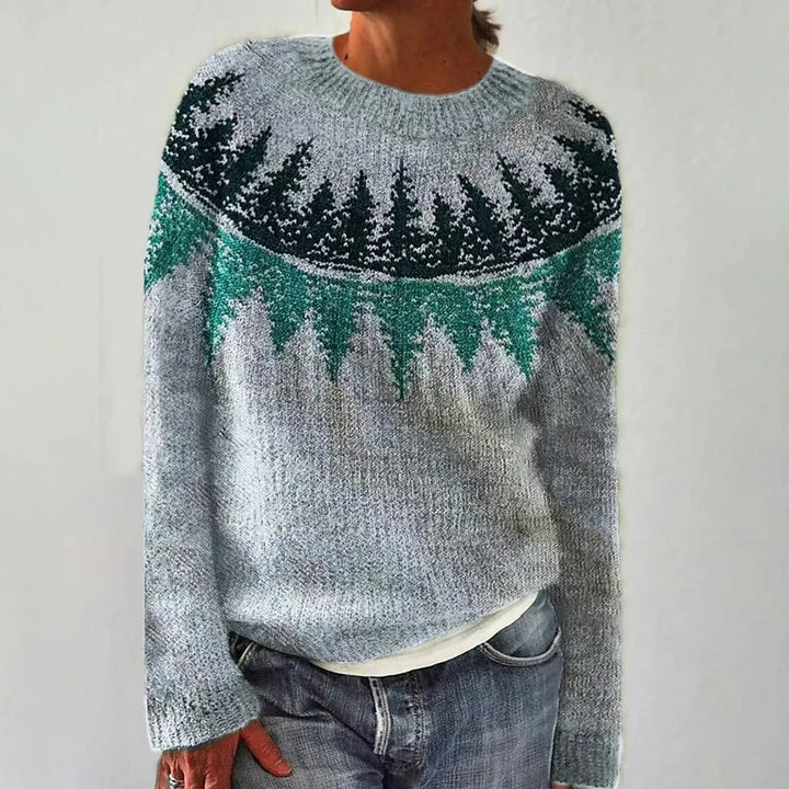 Isla - Pullover with Forest Pattern